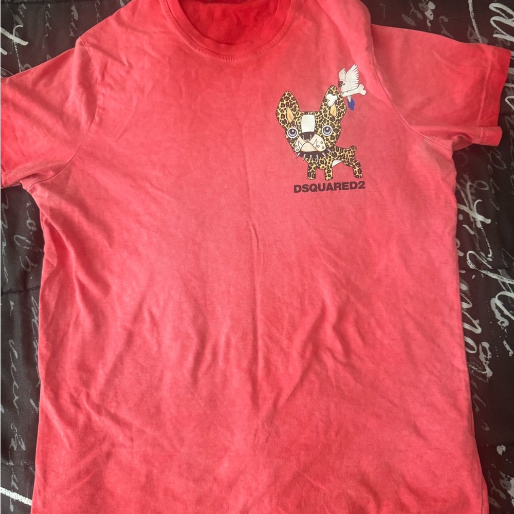 DSQUARED2 Red Short Sleeve Tee with Graphic Design